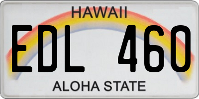HI license plate EDL460