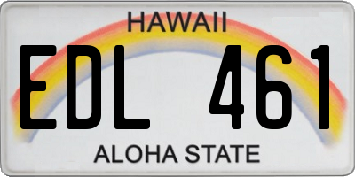 HI license plate EDL461