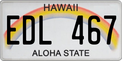 HI license plate EDL467