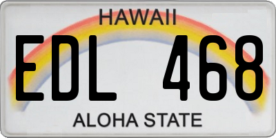 HI license plate EDL468