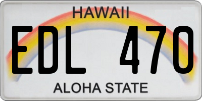 HI license plate EDL470