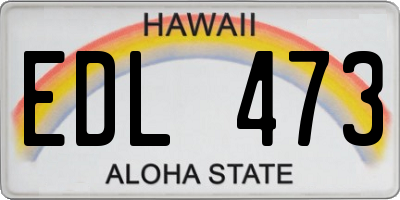 HI license plate EDL473