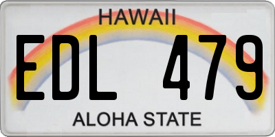 HI license plate EDL479