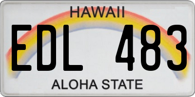 HI license plate EDL483
