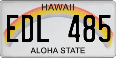 HI license plate EDL485