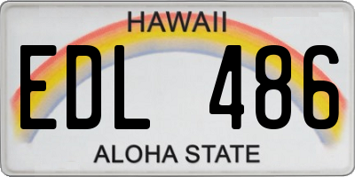 HI license plate EDL486