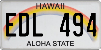 HI license plate EDL494