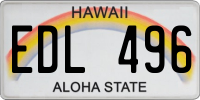 HI license plate EDL496