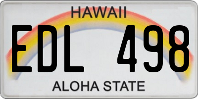 HI license plate EDL498