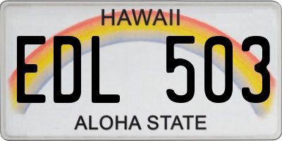 HI license plate EDL503