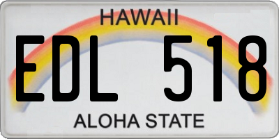 HI license plate EDL518