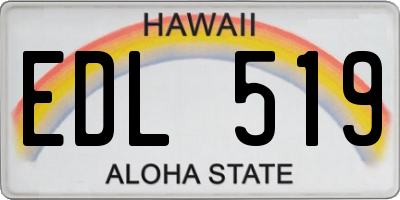 HI license plate EDL519