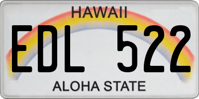 HI license plate EDL522