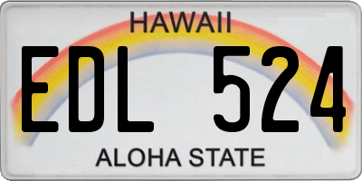 HI license plate EDL524