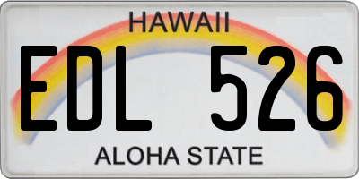 HI license plate EDL526