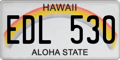 HI license plate EDL530