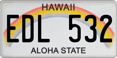 HI license plate EDL532