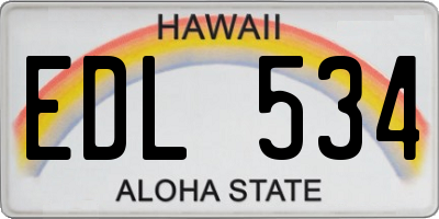 HI license plate EDL534