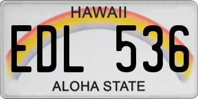 HI license plate EDL536