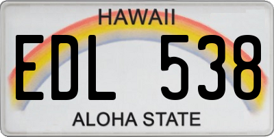 HI license plate EDL538