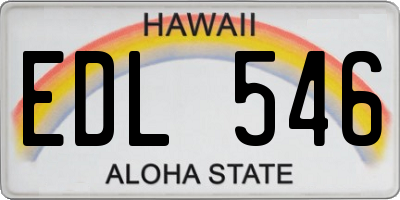 HI license plate EDL546