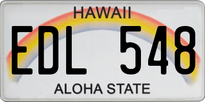 HI license plate EDL548
