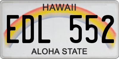 HI license plate EDL552