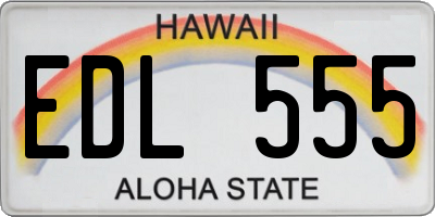 HI license plate EDL555