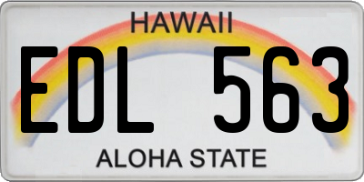 HI license plate EDL563