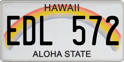 HI license plate EDL572