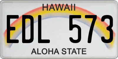 HI license plate EDL573