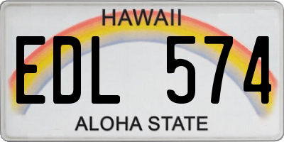 HI license plate EDL574