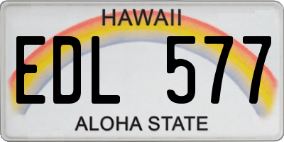 HI license plate EDL577