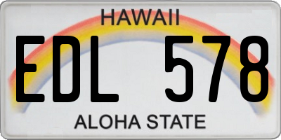 HI license plate EDL578