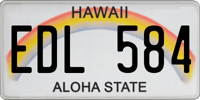 HI license plate EDL584