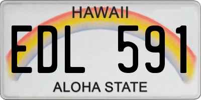 HI license plate EDL591