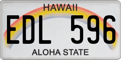 HI license plate EDL596