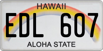 HI license plate EDL607