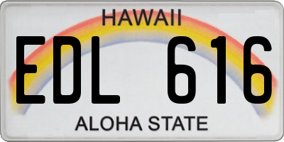 HI license plate EDL616