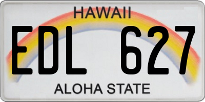 HI license plate EDL627