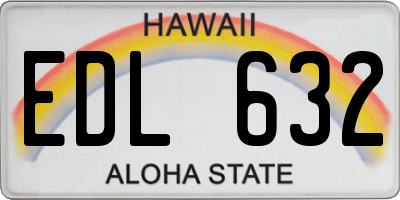 HI license plate EDL632