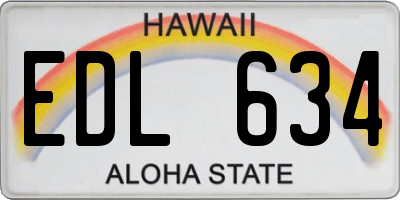 HI license plate EDL634
