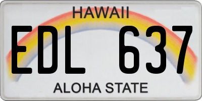HI license plate EDL637