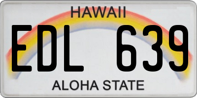 HI license plate EDL639