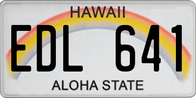 HI license plate EDL641