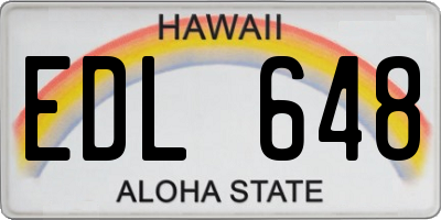 HI license plate EDL648