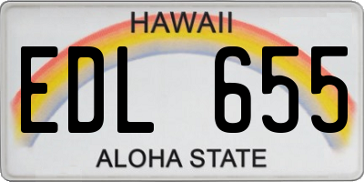 HI license plate EDL655