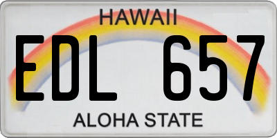HI license plate EDL657
