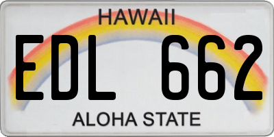 HI license plate EDL662