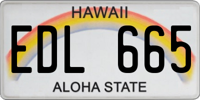 HI license plate EDL665